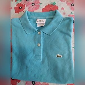 Lacoste polo shirt spring blue top womens US size Small France Size 36